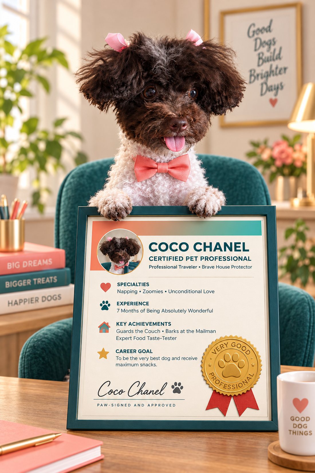 Coco Chanel — a Certified Pet Professional résumé made with PetResume